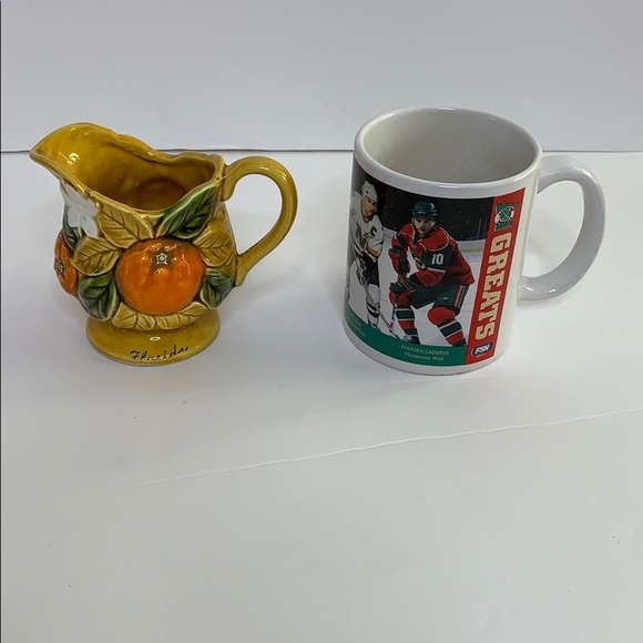 D Exclusive | Burnt Orange Floral & Fruit Painted Ceramic Mug | Vintage Pour Cup - Picture 9 of 9